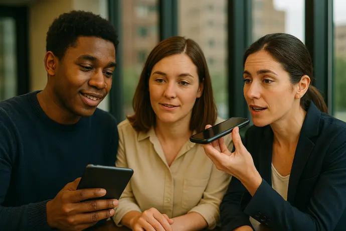 Renforcez vos équipes en place Un commercial relance un prospect en anglais, sans assistance. Un technicien échange directement avec un fournisseur allemand. Vos équipes identifient les meilleurs partenaires, sans barrière linguistique.